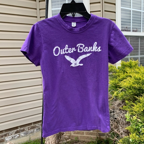 🛍 Outer Banks Tultex Purple Tee Shirt - Picture 1 of 4